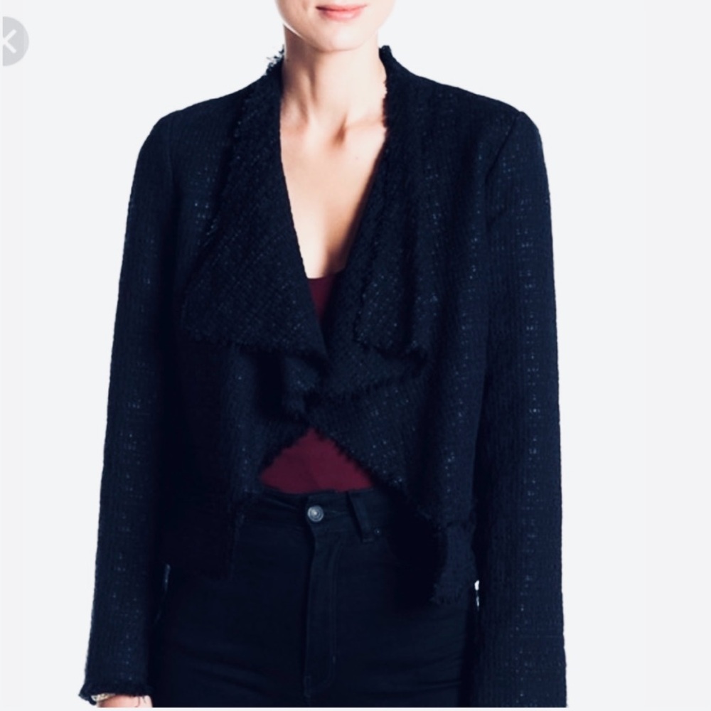 Black Tweed Blazer Cascade Susina